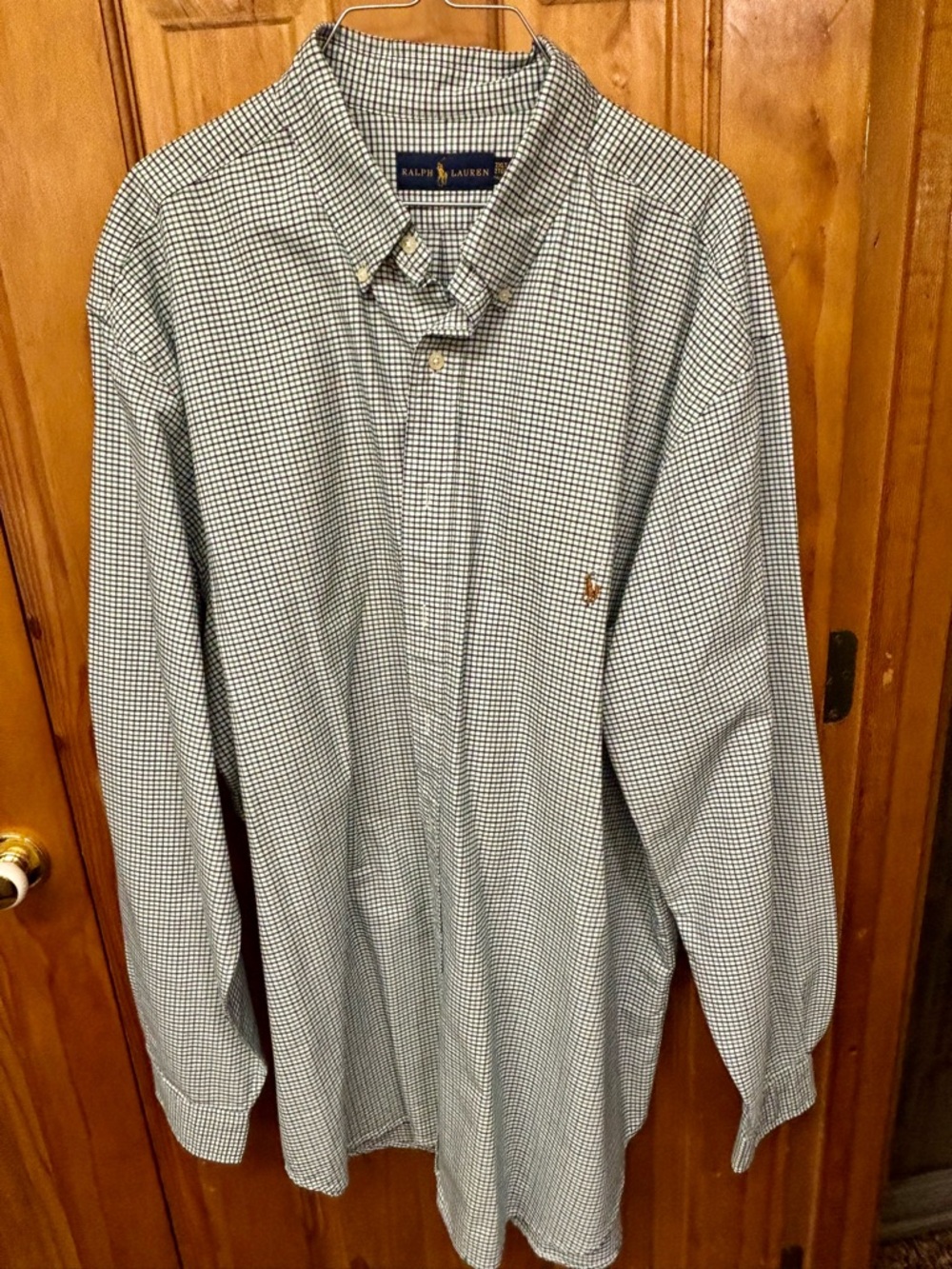 Polo Ralph Lauren Men's Blue/Green/White Check Button-Down Shirt